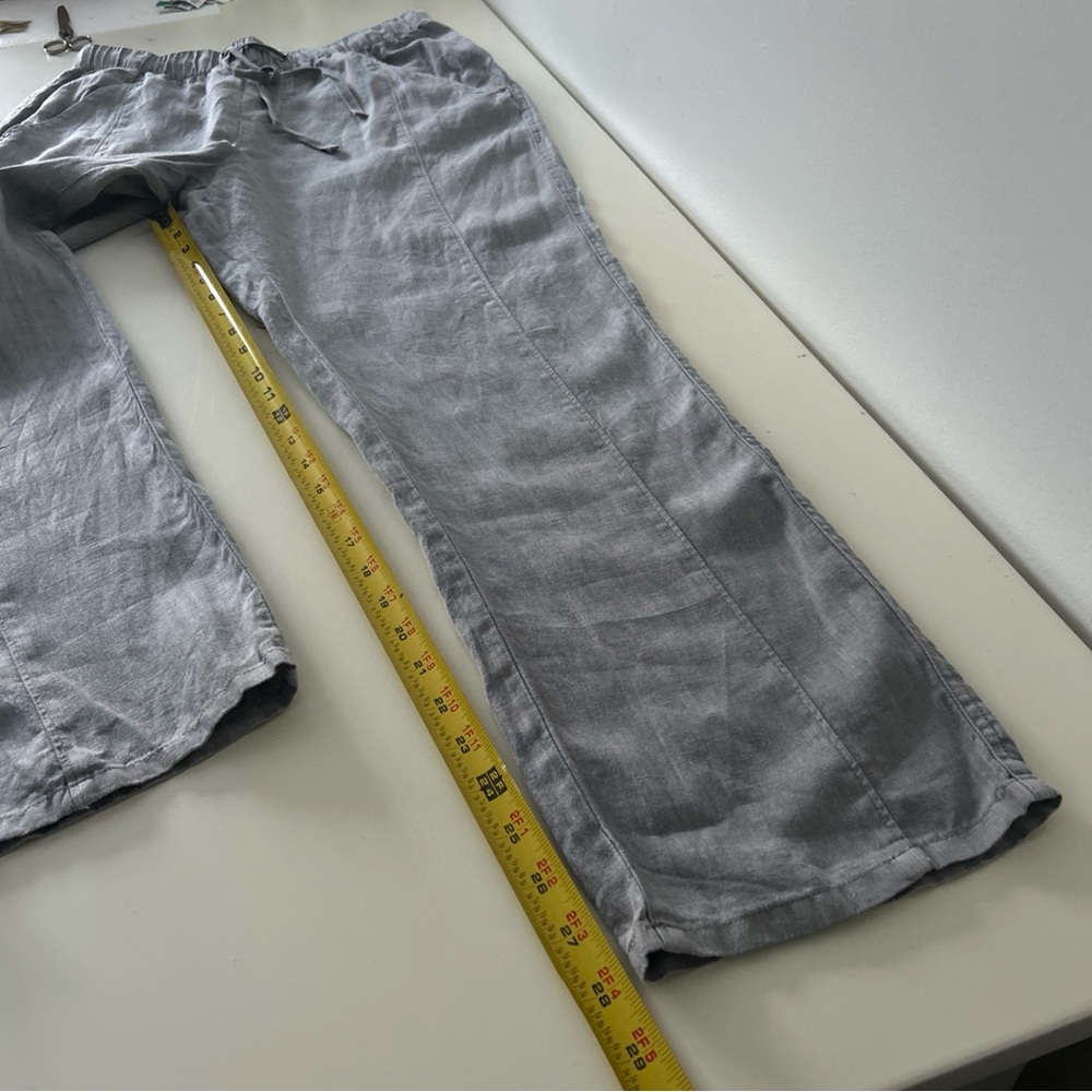 Nicole Miller Linen Trousers Pants Gray Women Size M - Picture 3 of 8
